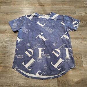 Yininf Curved Hem Travel Themed Graphic Short Sleeved Tee Shirt Mens Size Large